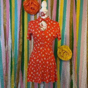 Forever 21 Red Floral Dress - Size M